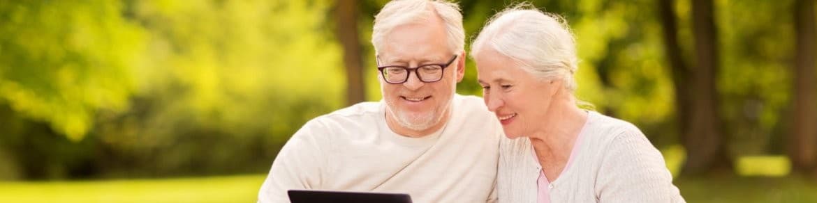 Happy older couple on a Brisbane verandah